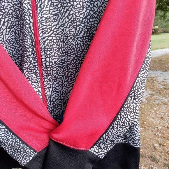 Jordan Jumpman elephant print Therma-Fit zip front hoodie red gray black size L - Picture 12 of 16